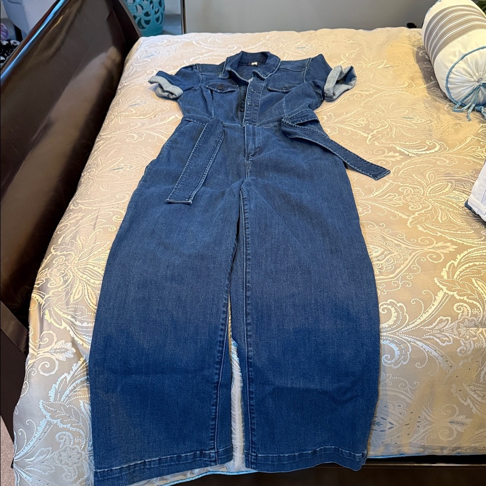 Paige Denim Jumpsuit with Belt